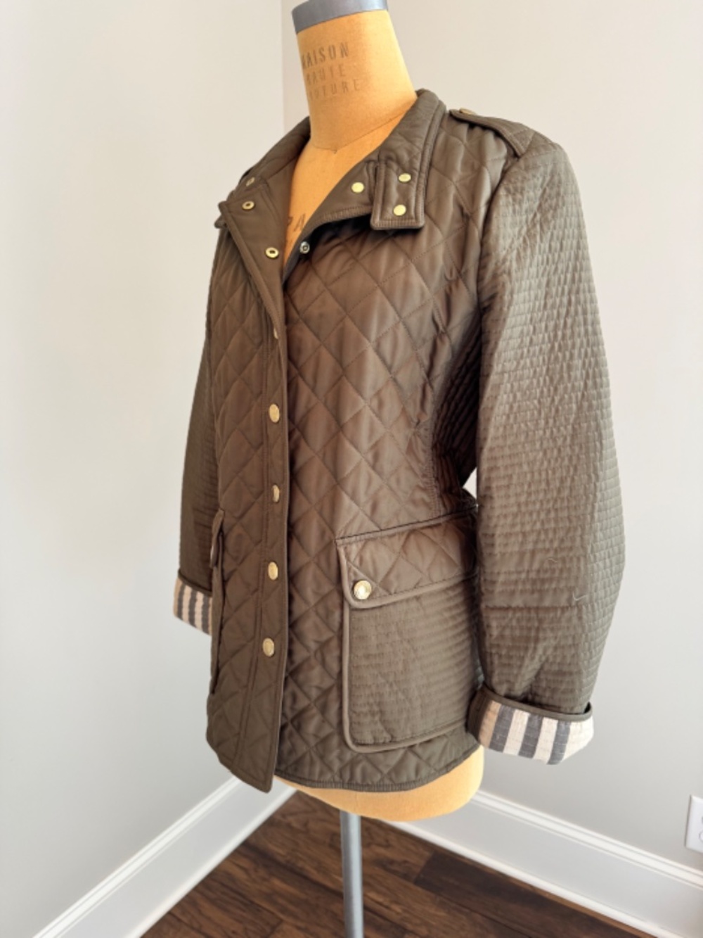 Burberry Olive Quilted UtilityJacket Size XL/US12
